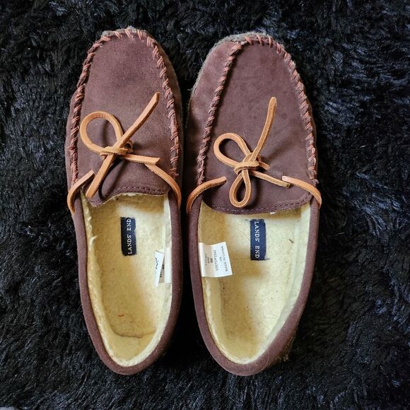 Lands' End Brown Suede Loafers - Picture 1 of 5